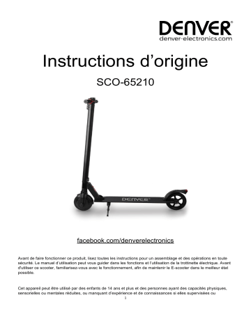 Denver SCO-65210 Electric Scooter Manuel utilisateur | Fixfr