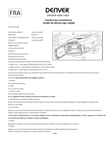 Denver HSM-5003 Digital surveillance camera Manuel utilisateur | Fixfr