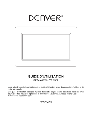 Denver PFF-1010BLACK 10.1” digital Wi-Fi photoframe Manuel utilisateur | Fixfr