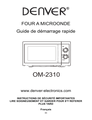 Denver OM-2310 23L Microwave oven Manuel utilisateur | Fixfr