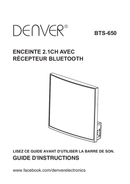 Denver BTS-650WHITE Wallmountable Bluetooth speaker Manuel utilisateur