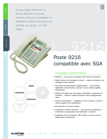 Aastra 9216 Manuel utilisateur | Fixfr