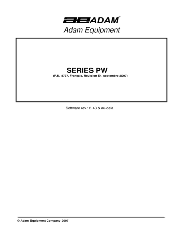 Adam Equipment Table Top Game PW Manuel utilisateur | Fixfr