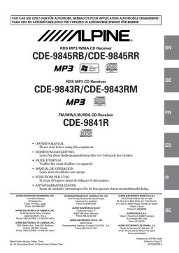 Alpine CDE-9841R Manuel utilisateur