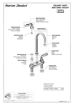 American Standard Colony M918075-0070A Manuel utilisateur