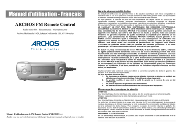 Archos FM Remote Control Manuel utilisateur | Fixfr