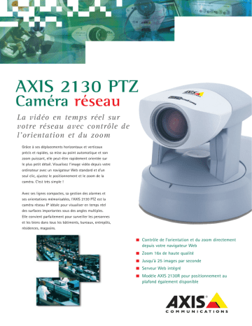 Axis Communications 2130 PTZ Manuel utilisateur | Fixfr