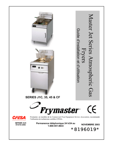 Frymaster CF Manuel utilisateur | Fixfr