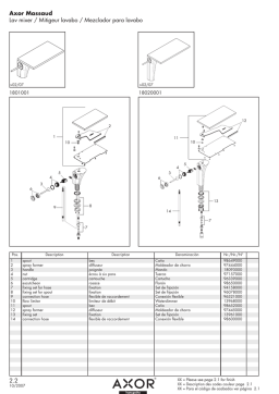 Hans Grohe Axor Massaud Lavatory Mixer 1801001 Manuel utilisateur