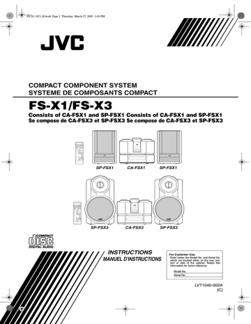 JVC CA-FSX1 Manuel utilisateur | Fixfr