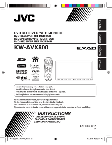 JVC EXAD KW-AVX800 Manuel utilisateur | Fixfr