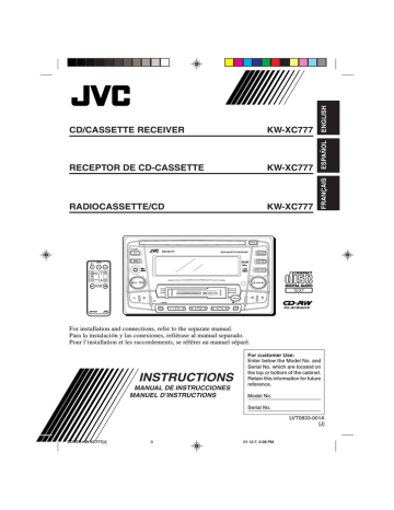 JVC KW-XC777 Manuel utilisateur | Fixfr