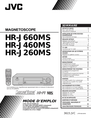 JVC MAGNETOSCOPE HR-J260MS Manuel utilisateur | Fixfr