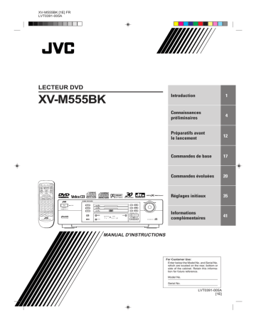 JVC XV-M555BK Manuel utilisateur | Fixfr