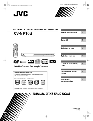 JVC XV-NP10S Manuel utilisateur | Fixfr