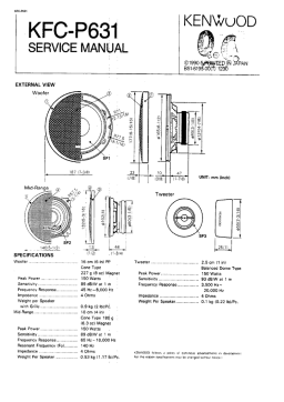 Kenwood KFC-P631 Manuel utilisateur