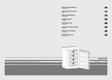 Liebherr Freezer 7080 920-00 Manuel utilisateur | Fixfr