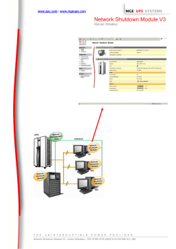 MGE UPS Systems Network Shutdown Module MGE Manuel utilisateur