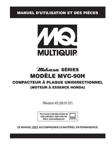 MULTIQUIP MVC-90H Manuel utilisateur | Fixfr