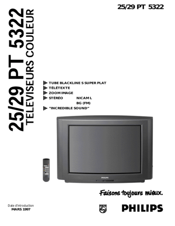 Philips TELEVISEURS COULEUR PT 5322 Manuel utilisateur | Fixfr