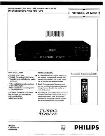 Philips VR247/03 Manuel utilisateur | Fixfr