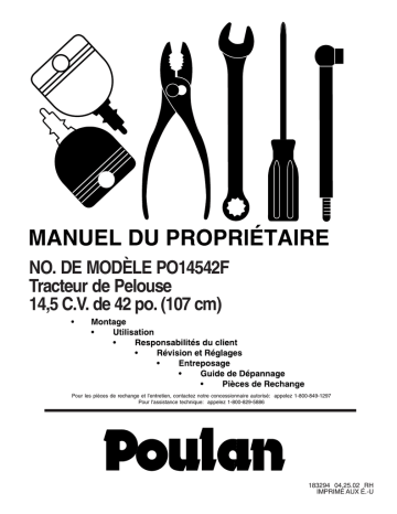 Poulan PO14542LT Manuel utilisateur | Fixfr