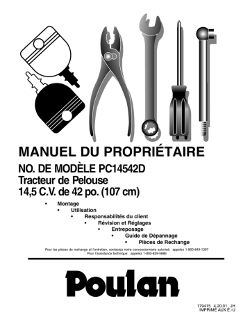 Poulan PO14542LT Manuel utilisateur | Fixfr