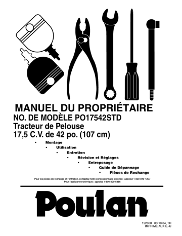 Poulan PO17542LT Manuel utilisateur | Fixfr