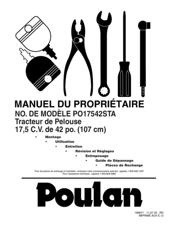 Poulan PO17542LT Manuel utilisateur | Fixfr