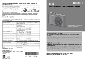 Ricoh Caplio R8 Manuel utilisateur | Fixfr