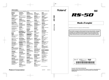 Roland Keyboard RS-50 Manuel utilisateur | Fixfr