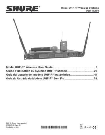 Shure Two-Way Radio UHF-R Manuel utilisateur | Fixfr