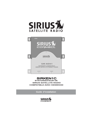 Sirius Satellite Radio SIR-KEN1 Manuel utilisateur | Fixfr