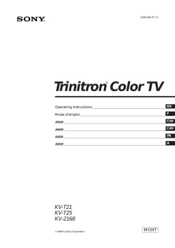 Sony KV-2168 Manuel utilisateur