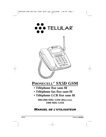 Telular SX5D Manuel utilisateur | Fixfr