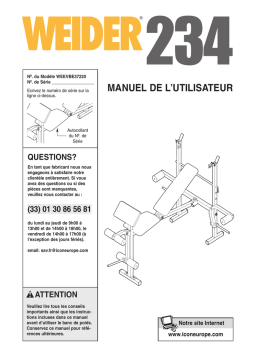 Weider WEEVBE3722 Manuel utilisateur