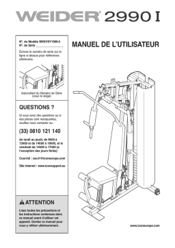 Weider WEEVSY1909 Manuel utilisateur