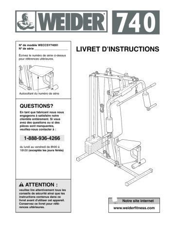 Weider WECCSY7409 Manuel utilisateur | Fixfr