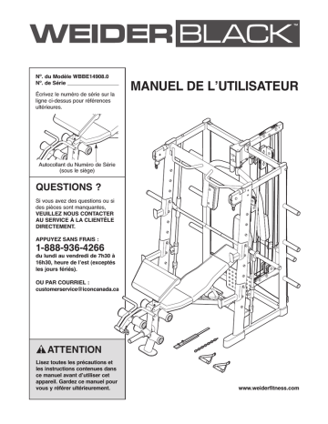 Weider WBBE14908 Manuel utilisateur | Fixfr