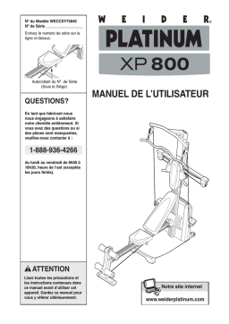 Weider XP800 Manuel utilisateur