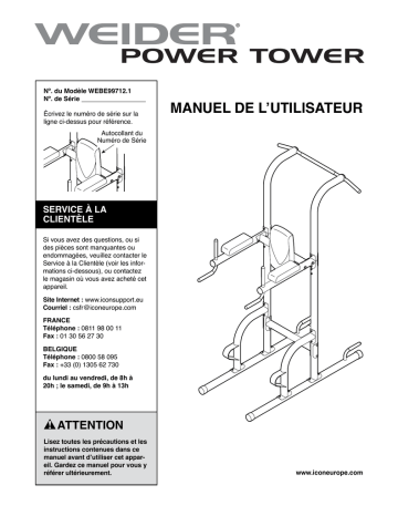 Weider WEBE99712 Manuel utilisateur | Fixfr