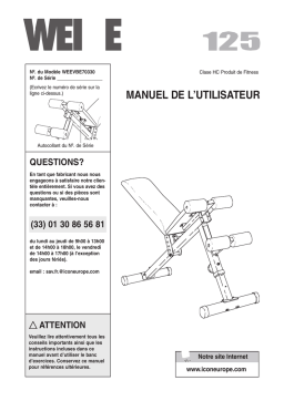 Weider WEEVBE7033 Manuel utilisateur