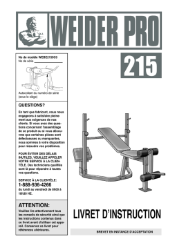 Weider WEBE2159C Manuel utilisateur