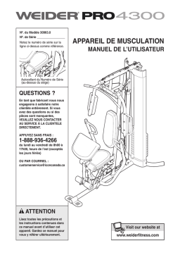 Weider PRO 4300 SYSTEM 30963 Manuel utilisateur