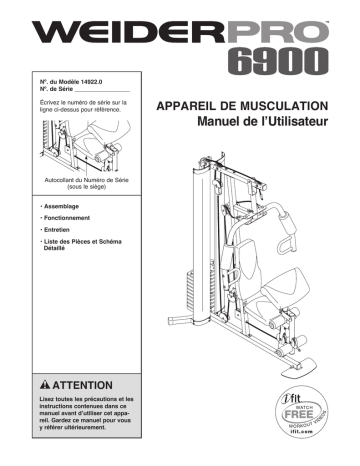 Weider PRO 6900 SYSTEM 14922 Manuel utilisateur | Fixfr