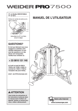 Weider WEEVSY3996 Manuel utilisateur