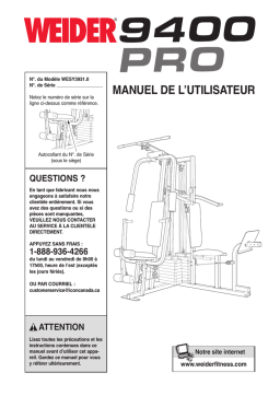 Weider WESY3931 Manuel utilisateur