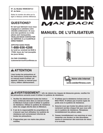 Weider WEMC0674 Manuel utilisateur | Fixfr