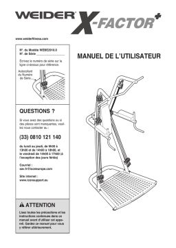 Weider WEBE2910 Manuel utilisateur