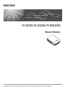 Savin PJ S2130/PJ X2130/PJ WX2130 Manuel utilisateur